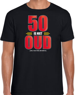 Bellatio Decorations 50 is niet oud cadeau t-shirt - zwart - voor heren - 50e verjaardag kado shirt / outfit / Abraham 2XL