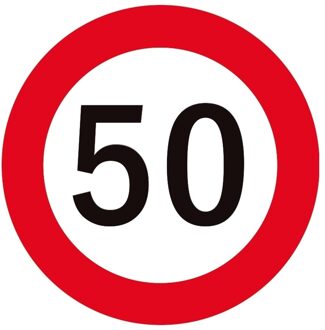 Bellatio Decorations 50 jaar Bierviltjes/onderzetters - 25x stuks - verkeersbord feestartikelen - Abraham/Sarah Multi