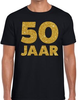 Bellatio Decorations 50 Jaar glitter verjaardag t-shirt zwart heren 2XL