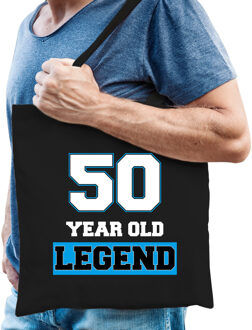 Bellatio Decorations 50 year old legend verjaardag cadeau tas zwart voor volwassenen - cadeau tas / Sarah / Abraham