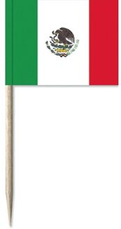 Bellatio Decorations 50x Groen/wit/rode Mexicaanse cocktailprikkertjes/kaasprikkertjes 8 cm