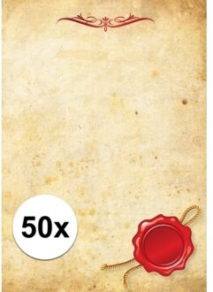 Bellatio Decorations 50x Perkament briefpapier A4 formaat voor.o.a. oorkondes en aankondigingen