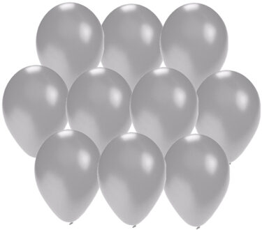 Bellatio Decorations 50x stuks Zilveren party ballonnen 27 cm