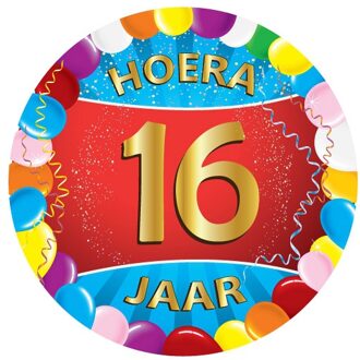 Bellatio Decorations 50x Vrolijk gekleurde viltjes 16 jaar - Bierfiltjes Multikleur