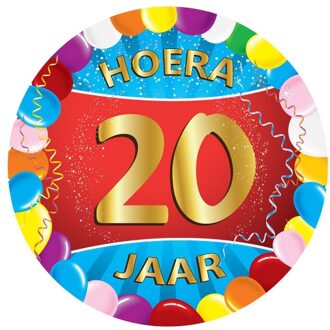 Bellatio Decorations 50x Vrolijk gekleurde viltjes 20 jaar - Bierfiltjes Multikleur