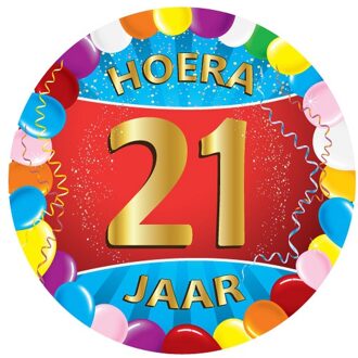 Bellatio Decorations 50x Vrolijk gekleurde viltjes 21 jaar - Bierfiltjes Multikleur