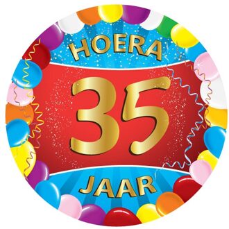 Bellatio Decorations 50x Vrolijk gekleurde viltjes 35 jaar - Bierfiltjes Multikleur