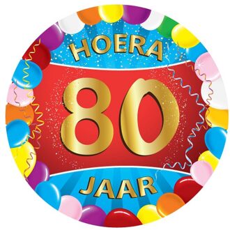 Bellatio Decorations 50x Vrolijk gekleurde viltjes 80 jaar - Bierfiltjes Multikleur