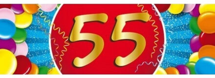 Bellatio Decorations 55 jaar leeftijd sticker - 19 x 6 cm - verjaardag - jubileum - versiering