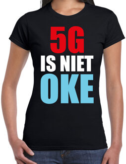 Bellatio Decorations 5G is niet oke demonstratie / protest t-shirt zwart voor dames 2XL