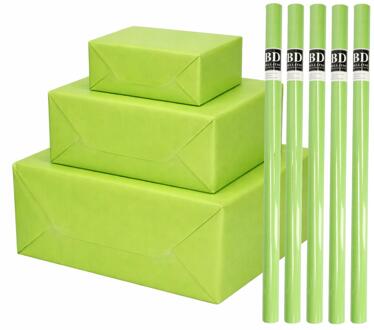 Bellatio Decorations 5x - rollen cadeau Inpakpapier - groen - 200 x 70 cm - cadeaupapier