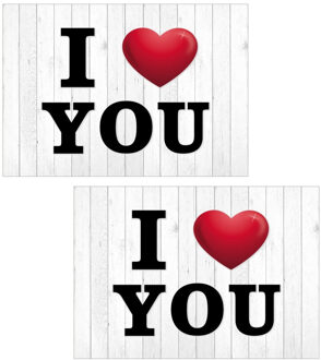 Bellatio Decorations 5x stuks i Love You ansichtkaart/wenskaart - Wenskaarten Multikleur