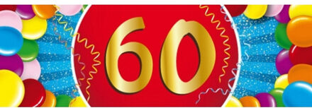 Bellatio Decorations 60 jaar leeftijd sticker 19 x 6 cm - 60 jaar verjaardag/jubileum versiering