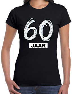 Bellatio Decorations 60 jaar verjaardag cadeau t-shirt zwart voor dames 2XL - Feestshirts