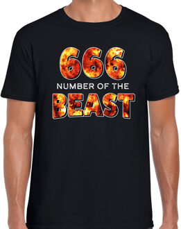 Bellatio Decorations 666 number of the beast horror shirt zwart voor heren - verkleed t-shirt 2XL