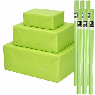 Bellatio Decorations 6x - rollen cadeau Inpakpapier - groen - 200 x 70 cm - cadeaupapier