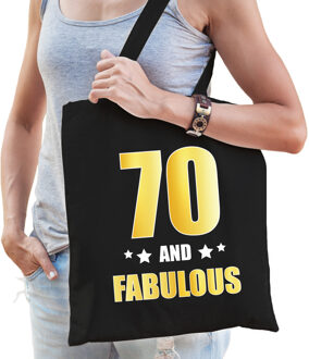 Bellatio Decorations 70 jaar verjaardag cadeau tasje - Legendary - zwart met gouden letters - dames - heren
