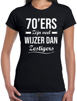 Bellatio Decorations 70ers zijn veel wijzer dan zestigers verjaardags t-shirt zwart voor dames