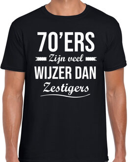 Bellatio Decorations 70ers zijn veel wijzer dan zestigers verjaardags t-shirt zwart voor heren