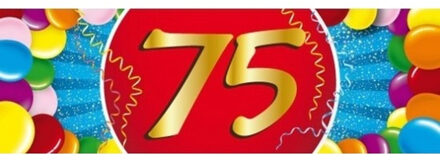 Bellatio Decorations 75 jaar leeftijd sticker - 19 x 6 cm - 75 jaar verjaardag - jubileum - versiering