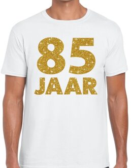 Bellatio Decorations 85 jaar goud glitter verjaardag kado shirt wit heren 2XL