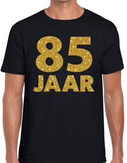 Bellatio Decorations 85 jaar goud glitter verjaardag kado shirt zwart heren 2XL