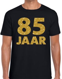 Bellatio Decorations 85 jaar goud glitter verjaardag kado shirt zwart heren M