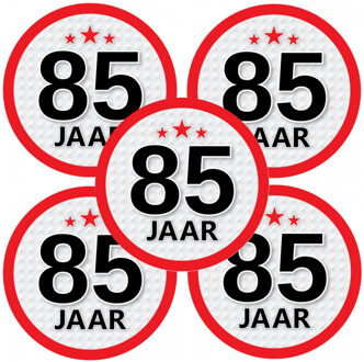 Bellatio Decorations 85 jaar leeftijd sticker - 10x - rond - Dia 15 cm - 85 jaar verjaardag - jubileum - leeftijd versier