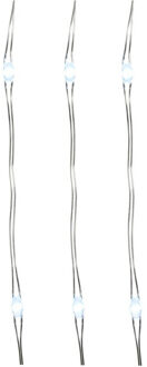 Bellatio Decorations 8x stuks draadverlichting zilverdraad 20 witte lampjes - 95 cm