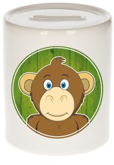 Bellatio Decorations Aapje kado spaarpot voor kinderen 9 cm Multi