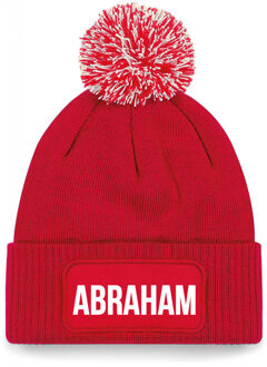 Bellatio Decorations Abraham muts met pompon unisex one size - Rood One size