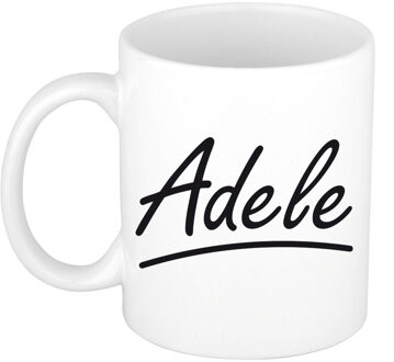 Bellatio Decorations Adele voornaam kado beker / mok sierlijke letters - gepersonaliseerde mok met naam - Naam mokken Multikleur