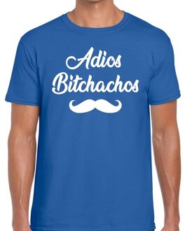 Bellatio Decorations Adios bitchachos tekst t-shirt blauw voor heren