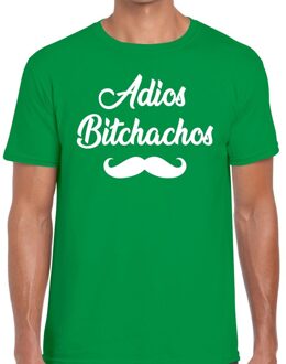 Bellatio Decorations Adios bitchachos tekst t-shirt groen voor heren L