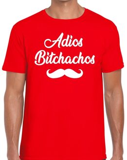 Bellatio Decorations Adios bitchachos tekst t-shirt rood heren M