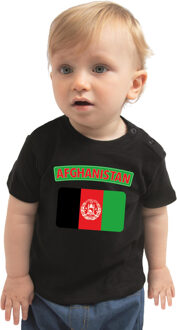 Bellatio Decorations Afghanistan landen shirtje met vlag zwart voor babys 62 (1-3 maanden)