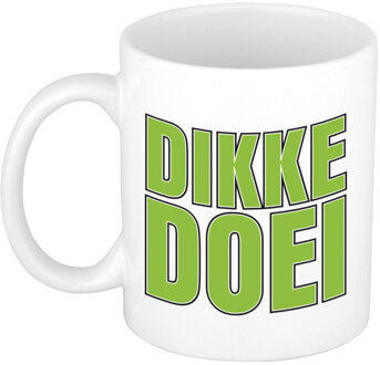 Bellatio Decorations Afscheid cadeau mok collega - dikke doei - groen - 300 ml - keramiek - feest mokken