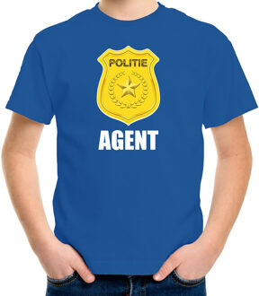 Bellatio Decorations Agent politie embleem carnaval t-shirt blauw voor kinderen