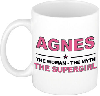 Bellatio Decorations Agnes cadeau mok - Woman Myth Supergirl - naam koffiemok - 300 ml - collega - moederdag