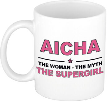 Bellatio Decorations Aicha cadeau mok - Woman Myth Supergirl - naam koffiemok - 300 ml - collega - moederdag