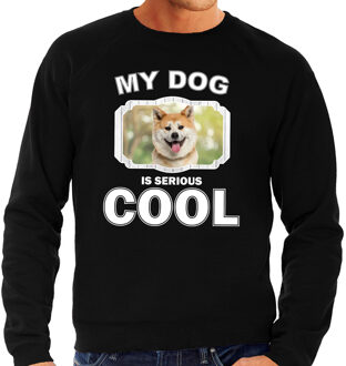 Bellatio Decorations Akita inu honden trui / sweater my dog is serious cool zwart - heren - Akita inu liefhebber cadeau sweaters 2XL