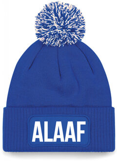 Bellatio Decorations Alaaf muts met pompon unisex one size - Blauw One size