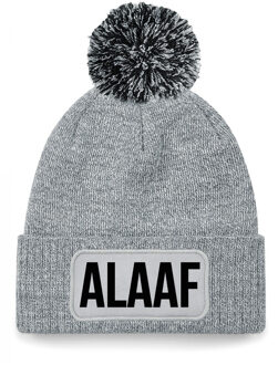 Bellatio Decorations Alaaf muts met pompon unisex one size - Grijs One size