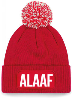 Bellatio Decorations Alaaf muts met pompon unisex one size - Rood