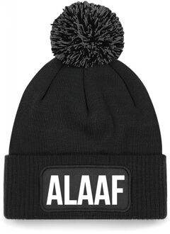 Bellatio Decorations Alaaf muts met pompon unisex one size - Zwart One size