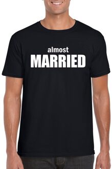 Bellatio Decorations Almost Married tekst t-shirt zwart heren 2XL