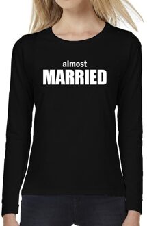 Bellatio Decorations Almost Married vrijgezellen feest tekst t-shirt long sleeve zwa Zwart