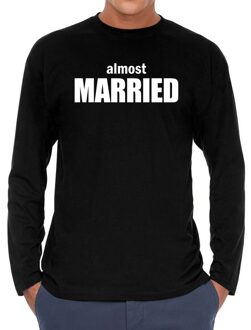 Bellatio Decorations Almost married vrijgezellen long sleeve t-shirt zwart heren 2XL