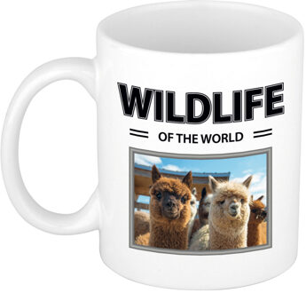 Bellatio Decorations Alpaca mok met dieren foto wildlife of the world Wit