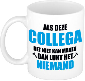 Bellatio Decorations Als deze collega het niet kan maken dan lukt het niemand - koffiemok - 300 ml - cadeau Wit